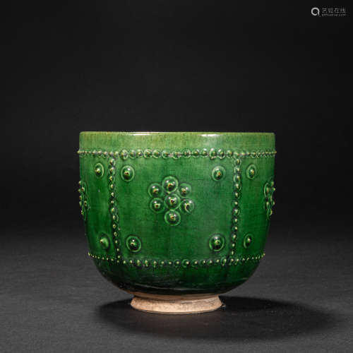 CHINESE GREEN GLAZED CUP. TANG DYNASTY