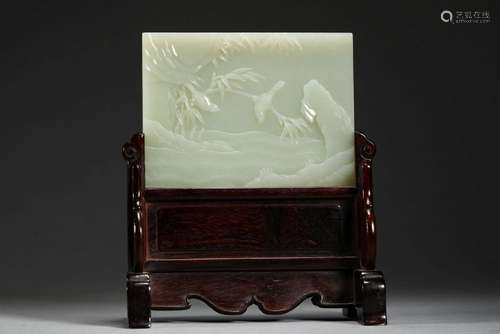 White jade screen insert in Qing Dynasty