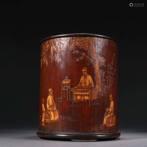 Pen holder of bamboo figures in Qing Dynasty