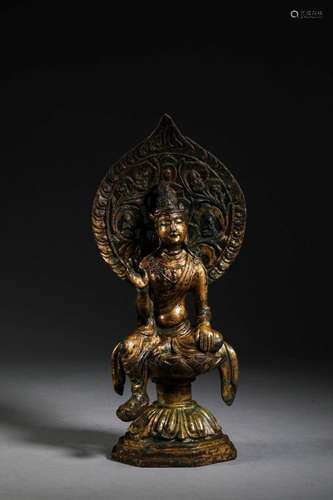 Bronze gilded Buddha statue