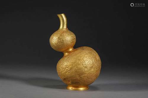 Pure gold gourd ornaments of the Qing Dynasty