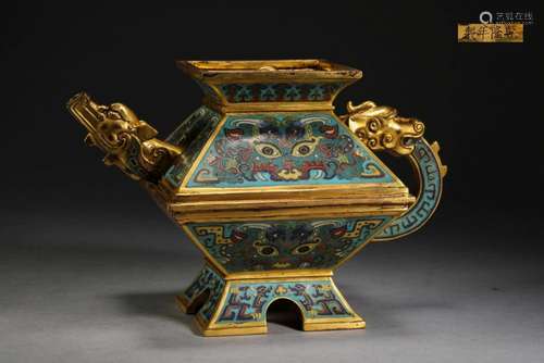 Cloisonne holding pot in Qing Dynasty