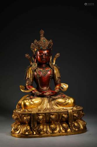 Bronze gilded Buddha statues of the Qing Dynasty