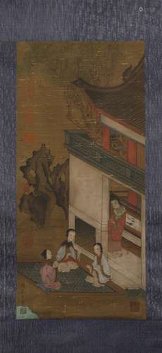 The silk scroll of the painting of Chen zhongnv