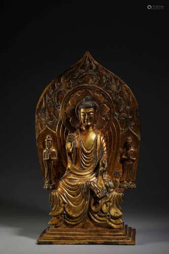 Bronze gilded Buddha statue