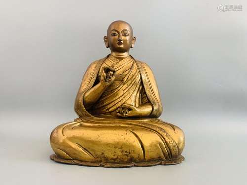 Bronze gilded Buddha statues of the Qing Dynasty