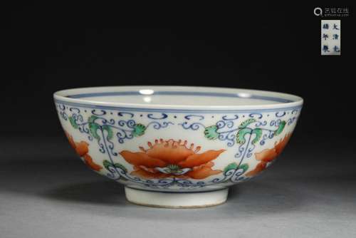 Qing Dynasty blue and white Fan Hong bowl