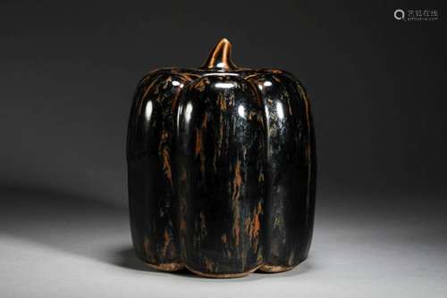 Black glazed pot