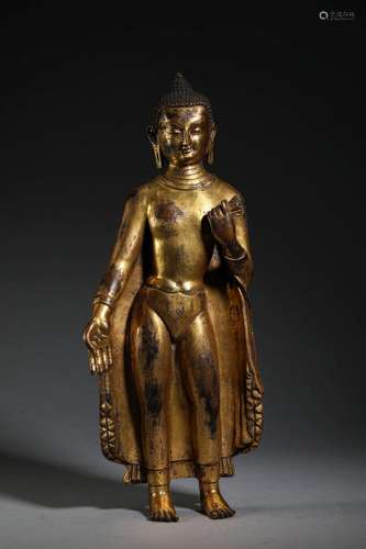 Bronze gilded Buddha statue