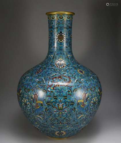 Qing Dynasty Jingtai blue sky ball bottle