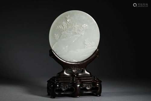 White jade screen insert in Qing Dynasty