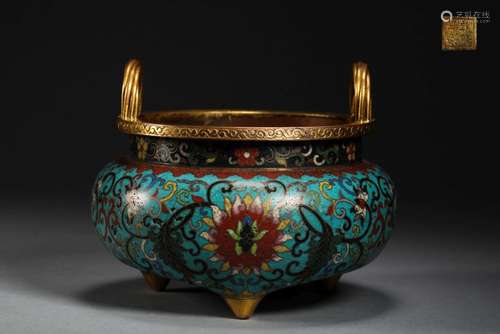 Cloisonne censer in Qing Dynasty