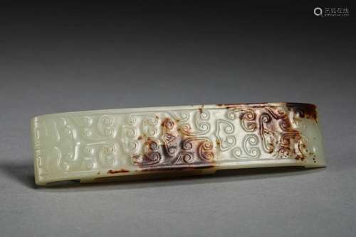 White jade belt in Qing Dynasty