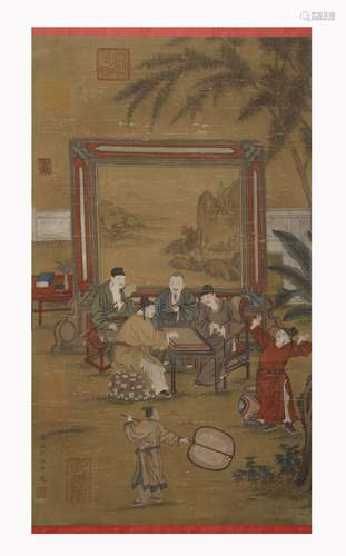 Silk scroll of Liu Songnian's character stories