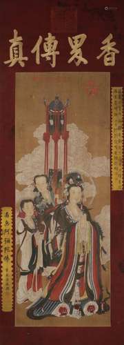 A rare silk scroll of the Buddha statues of Wu Daozi