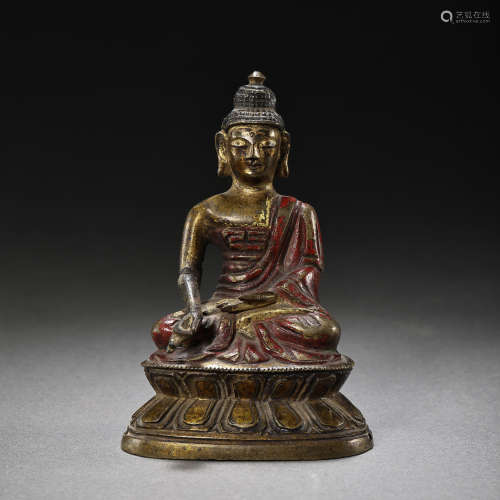 GILT BRONZE SEATED BUDDHA STATUE, QING DYNASTY, CHINA