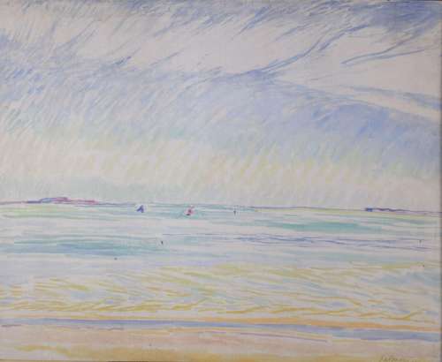 Léopold SURVAGE (1879-1968)<br />
La plage<br />
Huile sur t...