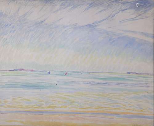 Léopold SURVAGE (1879-1968)<br />
La plage<br />
Huile sur t...