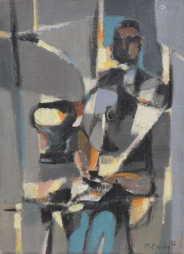 Marcel MOULY (1918-2008)<br />
Homme à la table ou Intérieur...