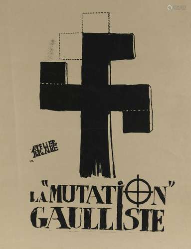 [Affiche de mai 1968]<br />
Atelier Populaire<br />
La mutat...