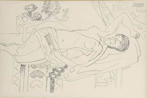 Gino SEVERINI (1883-1966)<br />
La sieste, 1947<br />
Dessin...