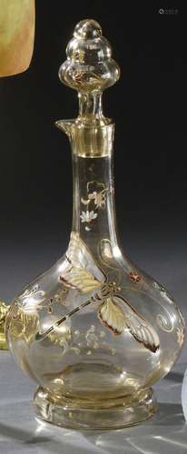 Émile GALLE (1846 - 1904)<br />
Carafe à corps ovoïde épaulé...