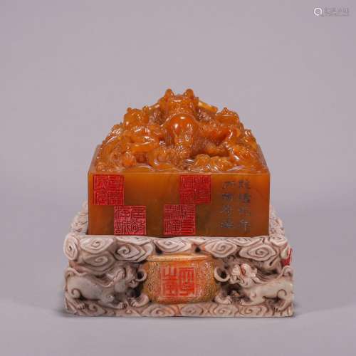 CHINESE SOAPSTONE TIANHUANG DRAGON OFFICIAL SEAL