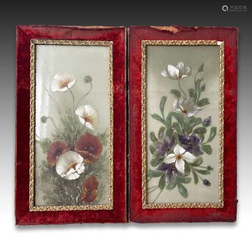 A PAIR OF FLORAL PANELS, MOST PROBABLY LATE QING TO EARLY RE...