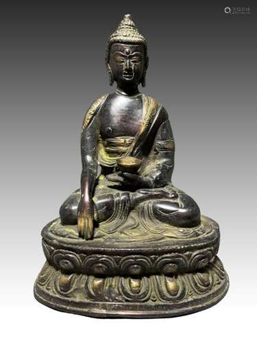 A CHINESE TIBETAN BRONZE BUDDHA