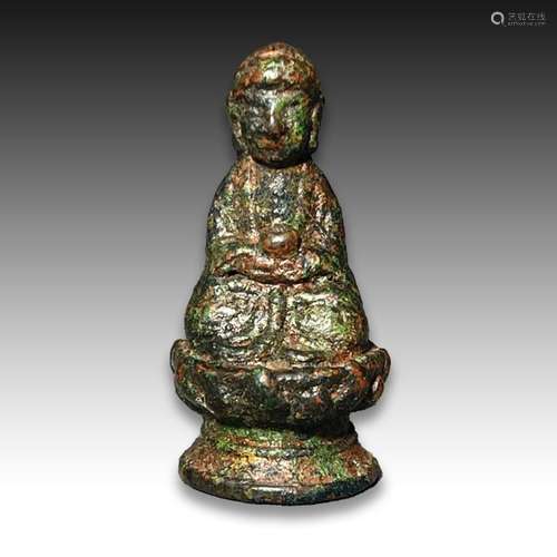 A CHINESE TIBETAN BRONZE BUDDHA