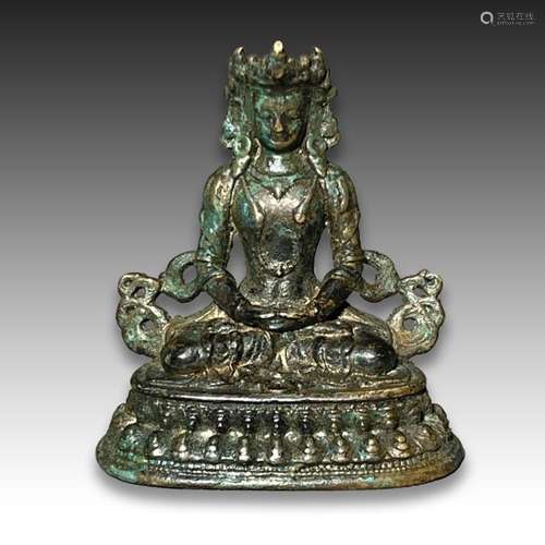 A CHINESE TIBETAN BRONZE BUDDHA