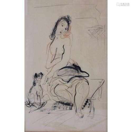 Jose De Creeft (Mexico 1884 - 1982) "Nude & Dog&quo...