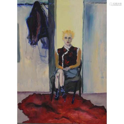 Siobhan Signed Oil On Canvas Seated Figure.