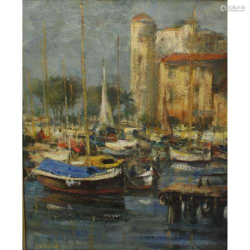 Danil Jangey. Oil On Canvas "Bateaux a Canne".