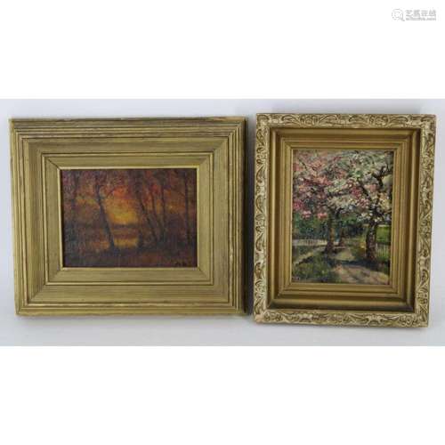 2 Signed Oil On Board Paintings.