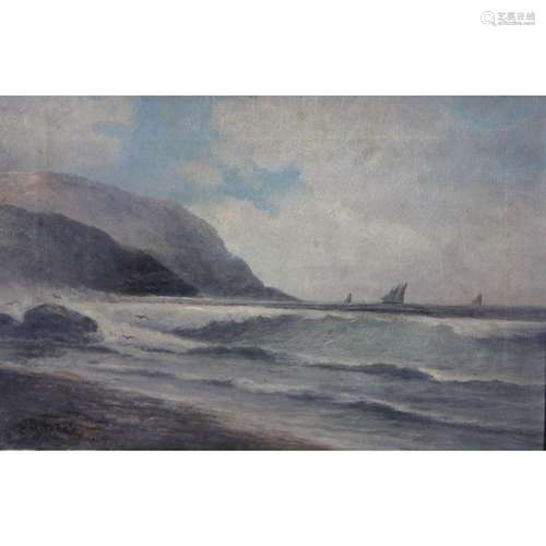 C. Mitchel Signed Oil On Canvas Seascape.