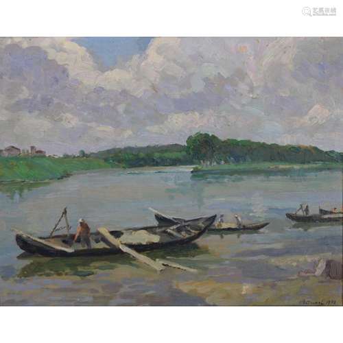 Adriani Signed Oil On Board. Boats.