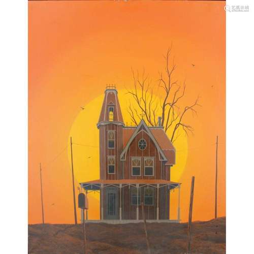 Peter Grant Signed Oil On Canvas House.