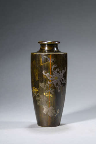 銅錯金銀花瓶