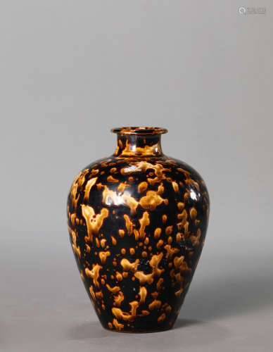 吉州窯玳瑁釉梅瓶