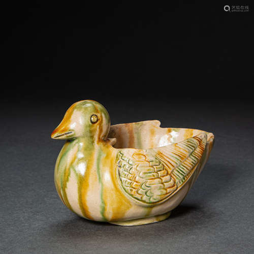 CHINESE TANG TRI-COLOR MANDARIN DUCK PEN WASH TANG DYNASTY