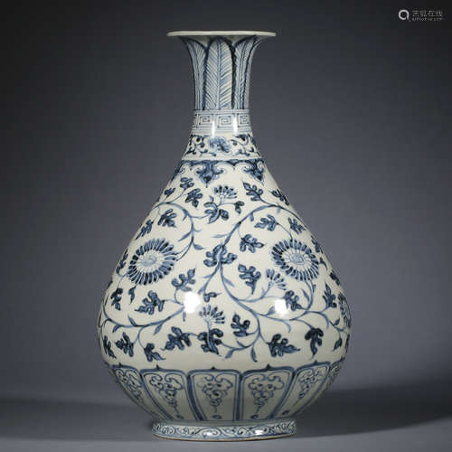 CHINESE BLUE AND WHITE PORCELAIN SPRING VASE MING DYNASTY