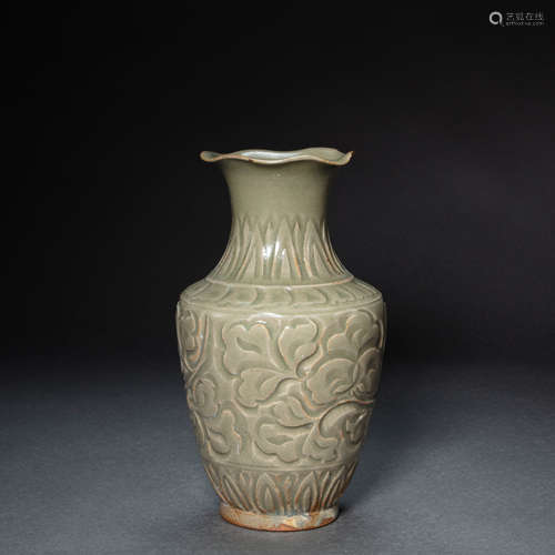 CHINA YAOZHOU WARE FLOWER MOUTH BOTTLE SONG DYNASTY