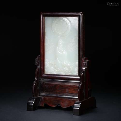 WHITE HETIAN JADE SCREEN, CHINA, QING DYNASTY