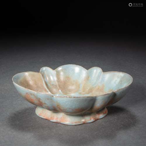 CHINESE RU WARE PORCELAIN BEGONIA PLATE IN SONG DYNASTY