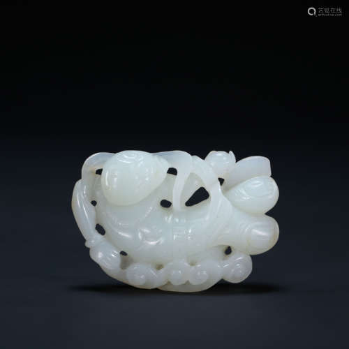 CHINESE HETIAN WHITE JADE FLYING LIAO DYNASTY