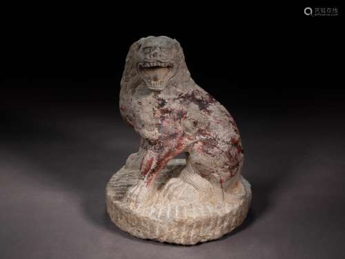 CHINESE BLUESTONE LION IN TANG DYNASTY