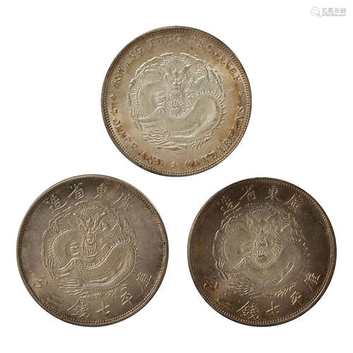 A SET OF CHINESE SILVER DOLLARS