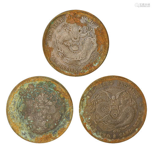 A SET OF CHINESE SILVER DOLLARS