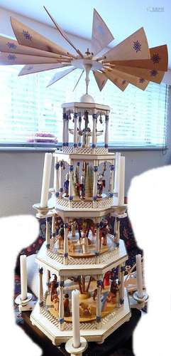 Large Christmas pagoda,handicraft from the Erzgebirge,around...